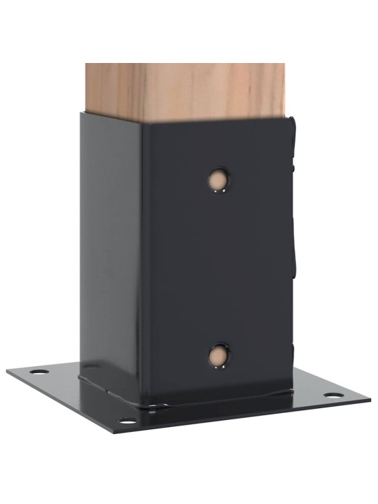 Pylväiden pohjat neliö 4 kpl 81x81 mm jauhemaalattu teräs