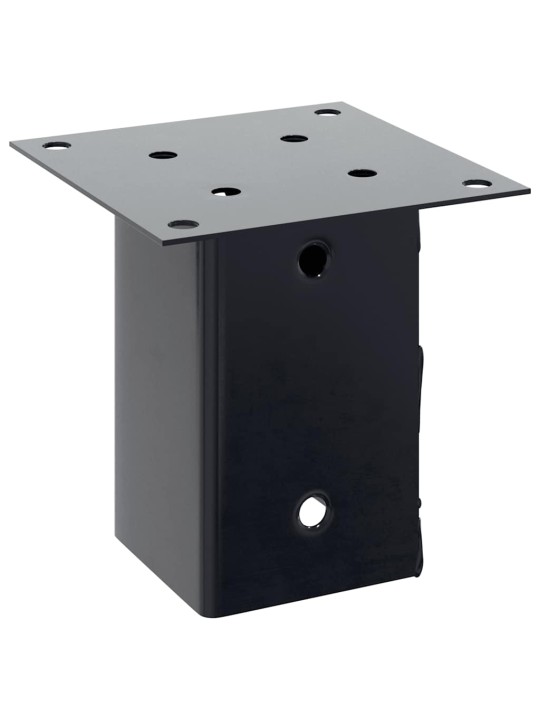 Pylväiden pohjat neliö 4 kpl 81x81 mm jauhemaalattu teräs