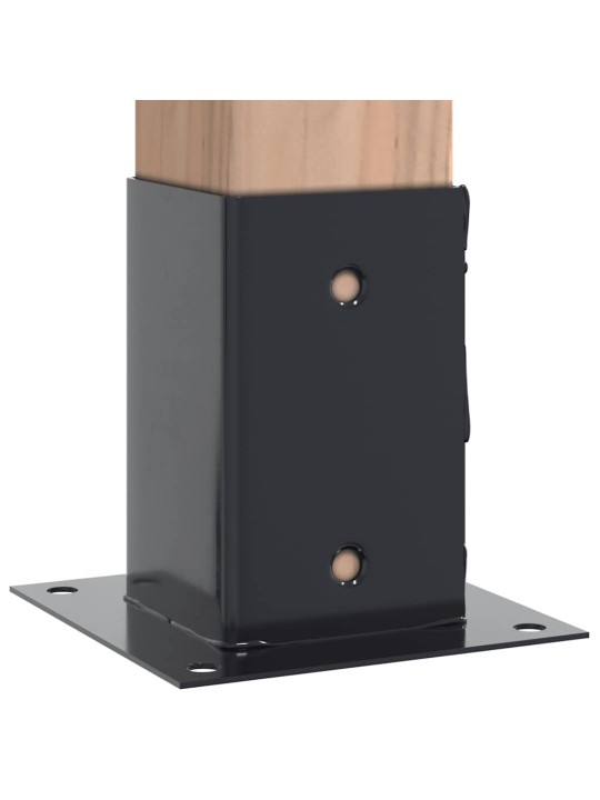 Pylväiden pohjat neliö 12 kpl 81x81 mm jauhemaalattu teräs