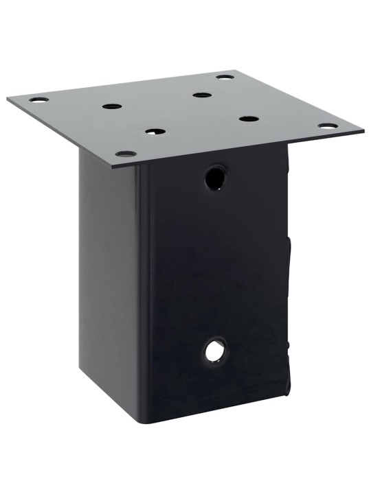 Pylväiden pohjat neliö 12 kpl 81x81 mm jauhemaalattu teräs