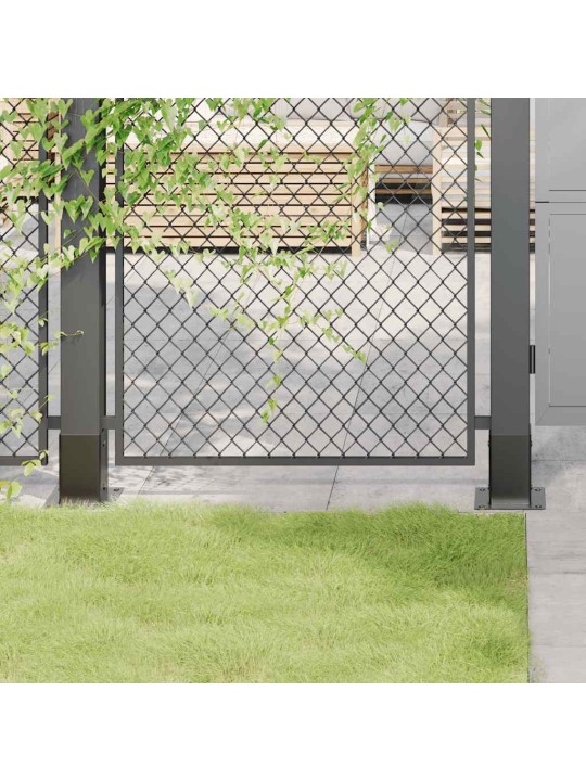 Pylväiden pohjat neliö 12 kpl 81x81 mm jauhemaalattu teräs