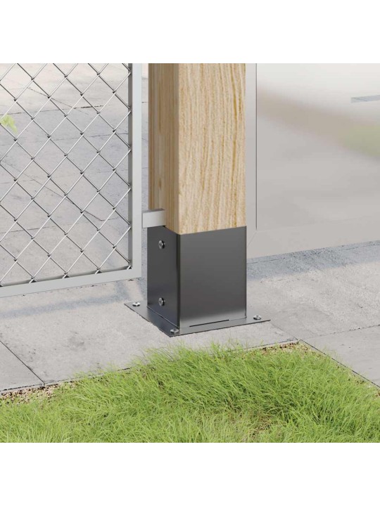 Pylväiden pohjat neliö 4 kpl 101x101 mm jauhemaalattu teräs