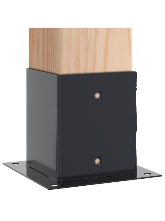 Pylväiden pohjat neliö 4 kpl 101x101 mm jauhemaalattu teräs
