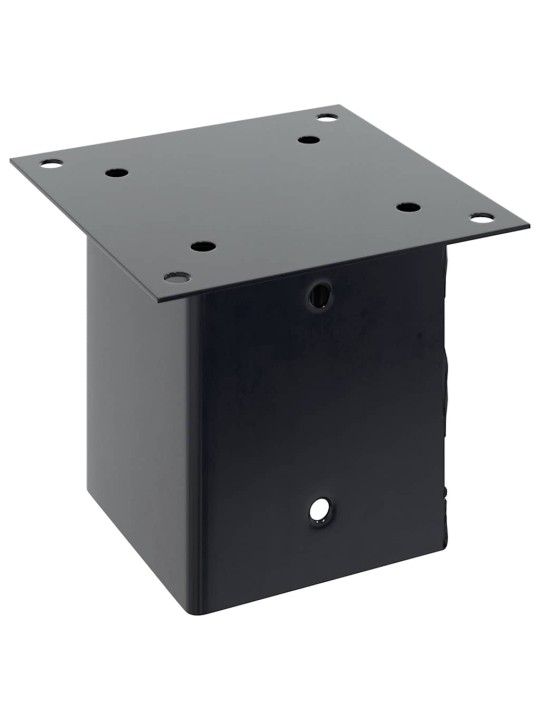 Pylväiden pohjat neliö 4 kpl 121x121 mm jauhemaalattu teräs