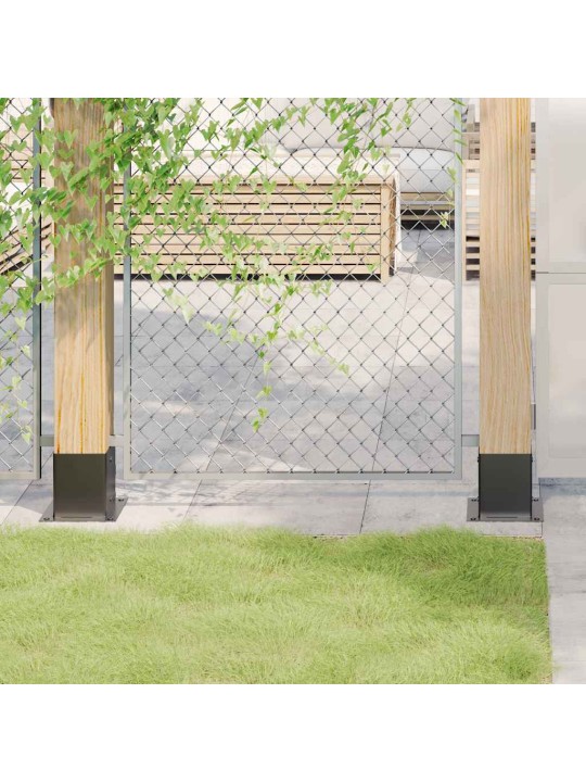 Pylväiden pohjat neliö 12 kpl 121x121 mm jauhemaalattu teräs
