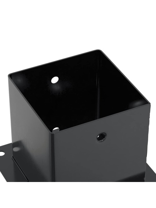 Pylväiden pohjat neliö 4 kpl 141x141 mm jauhemaalattu teräs