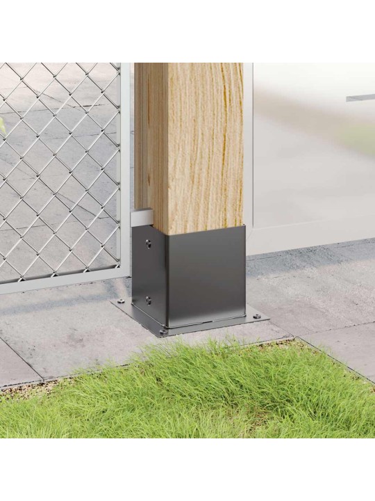 Pylväiden pohjat neliö 12 kpl 141x141 mm jauhemaalattu teräs