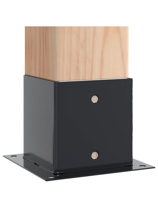 Pylväiden pohjat neliö 12 kpl 141x141 mm jauhemaalattu teräs