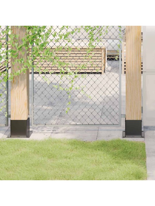Pylväiden pohjat neliö 12 kpl 141x141 mm jauhemaalattu teräs
