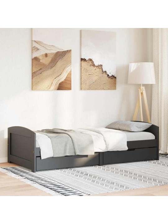 -sohvasänky kahdella laatikolla ilman patjaa irun musta 90x200cm