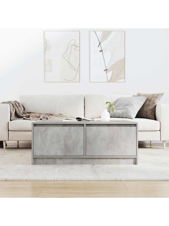 Sohvapöytä laatikoilla betonin harmaa 100x100x40 cm