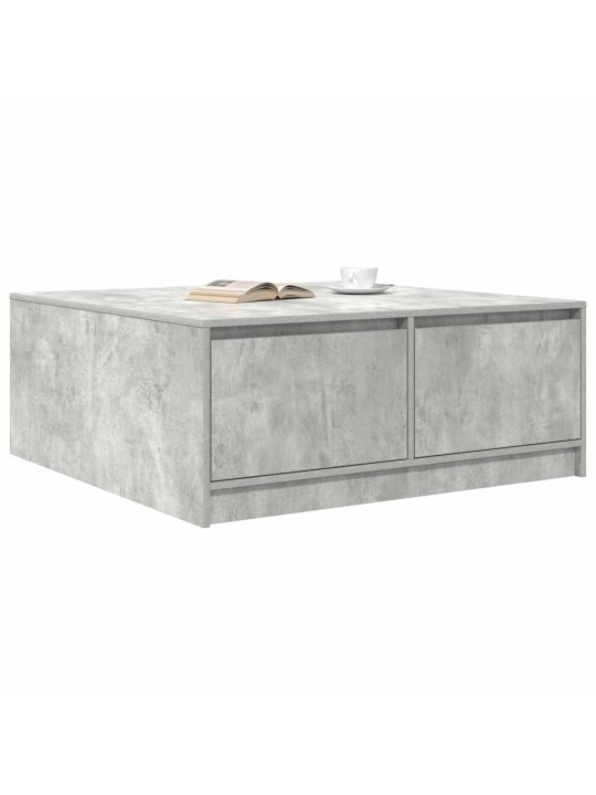 Sohvapöytä laatikoilla betonin harmaa 100x100x40 cm