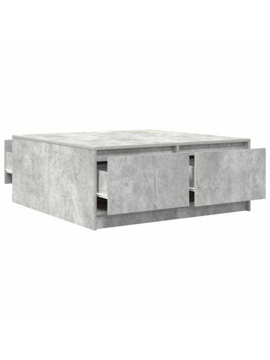 Sohvapöytä laatikoilla betonin harmaa 100x100x40 cm