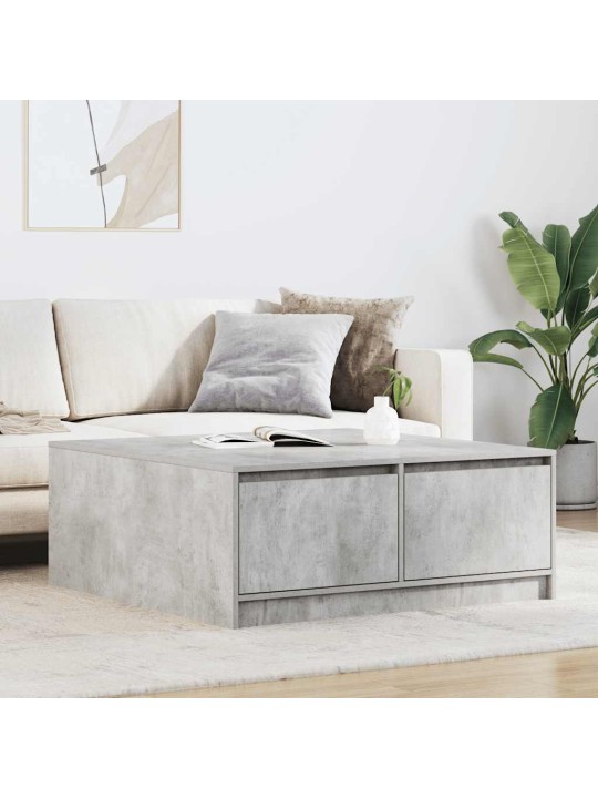 Sohvapöytä laatikoilla betonin harmaa 100x100x40 cm