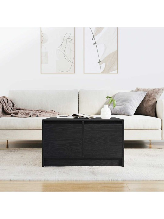 Sohvapöytä laatikoilla musta tammi 70,5x70x40 cm