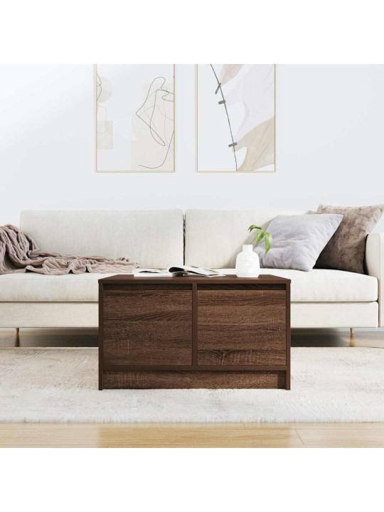Sohvapöytä laatikoilla musta tammi 70,5x70x40 cm