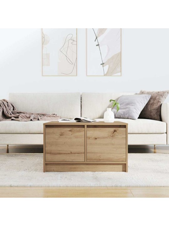 Sohvapöytä laatikoilla artesaani tammi 70,5x70x40 cm