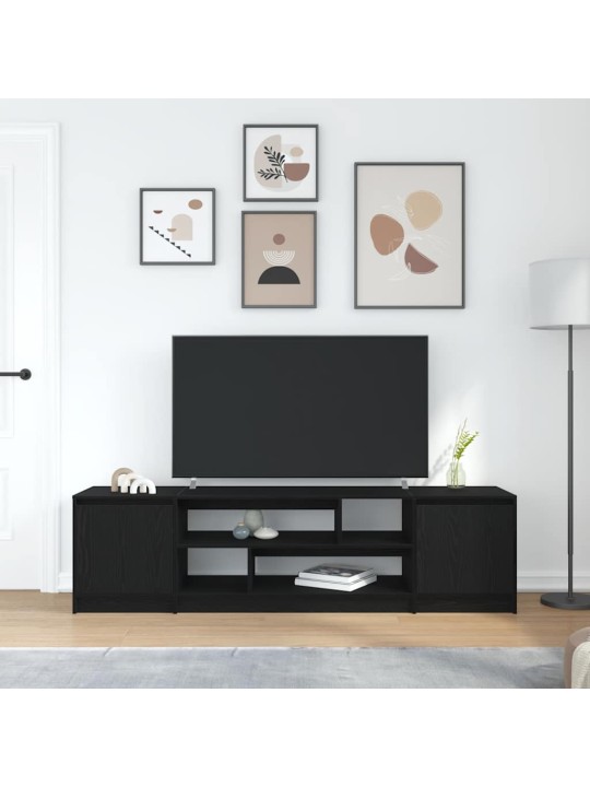Tv-kaappi musta tammi 188,5x41x50 cm engineered wood