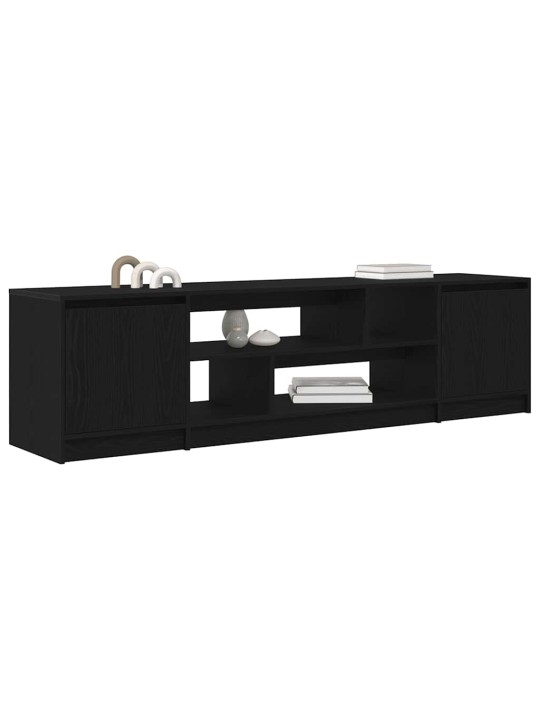 Tv-kaappi musta tammi 188,5x41x50 cm engineered wood