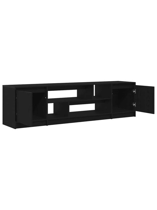 Tv-kaappi musta tammi 188,5x41x50 cm engineered wood