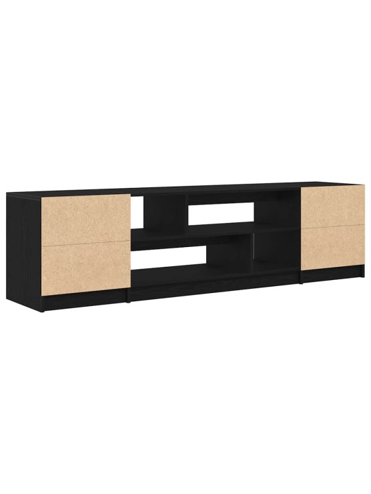 Tv-kaappi musta tammi 188,5x41x50 cm engineered wood