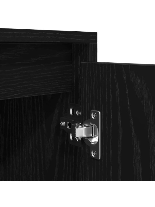 Tv-kaappi musta tammi 188,5x41x50 cm engineered wood