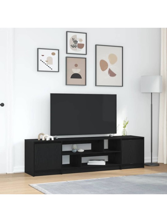 Tv-kaappi musta tammi 188,5x41x50 cm engineered wood
