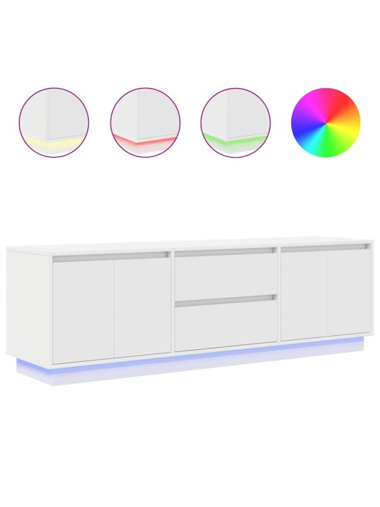 Tv-taso led-valoilla valkoinen 160,5x41x50 cm