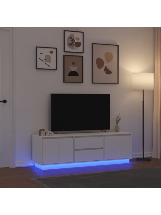 Tv-taso led-valoilla valkoinen 160,5x41x50 cm