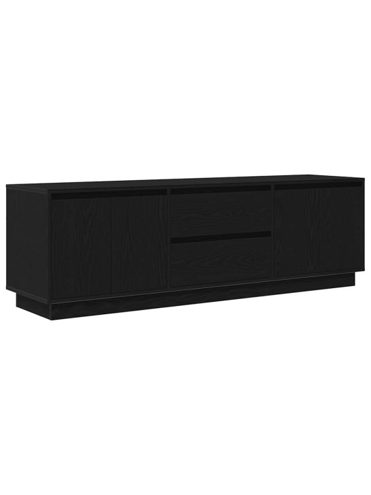 Tv-kaappi led-valoilla musta tammi 160,5x41x50 cm