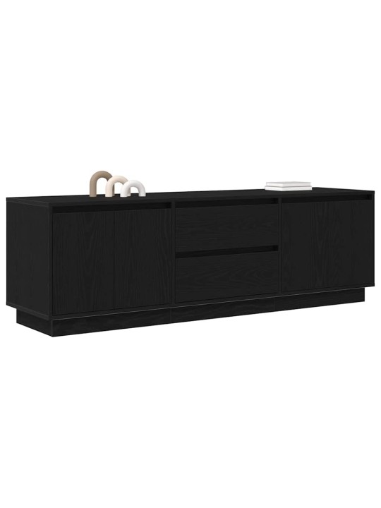Tv-kaappi led-valoilla musta tammi 160,5x41x50 cm