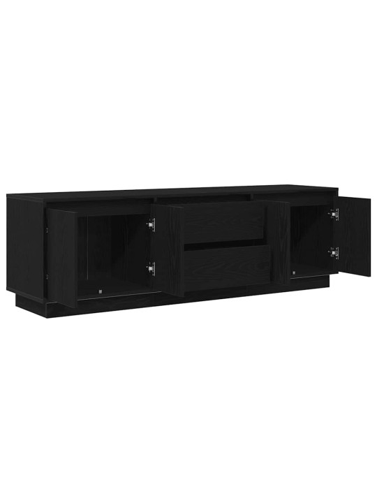 Tv-kaappi led-valoilla musta tammi 160,5x41x50 cm
