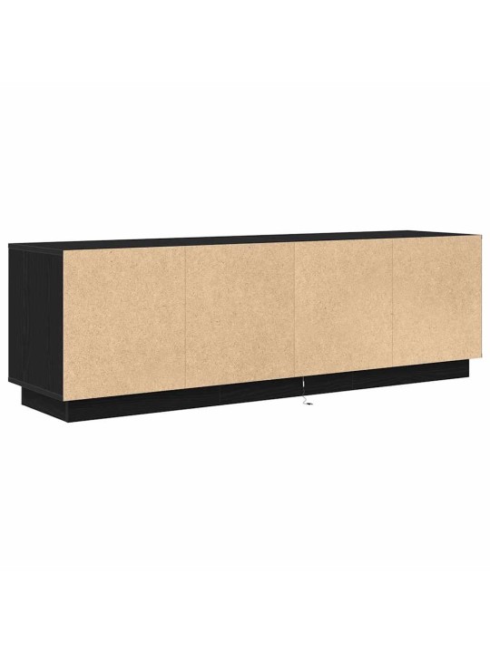 Tv-kaappi led-valoilla musta tammi 160,5x41x50 cm
