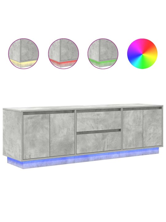 Tv-taso led-valoilla betoninharmaa 160,5x41x50 cm