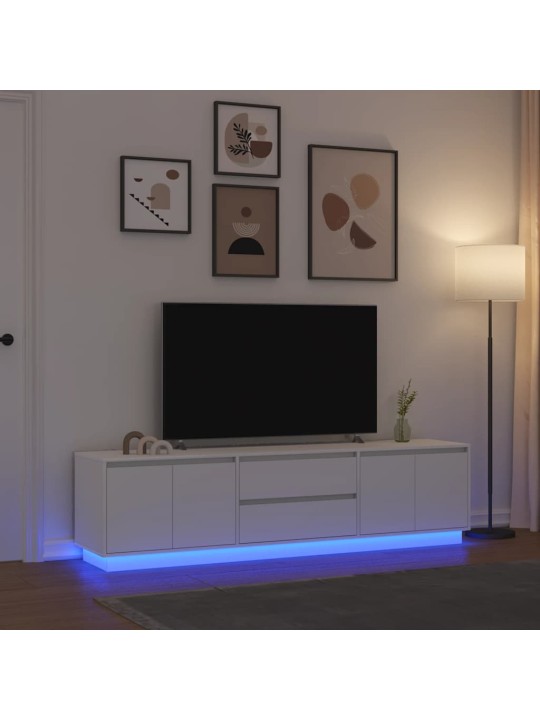 Tv-taso led-valoilla valkoinen 160,5x41x50 cm
