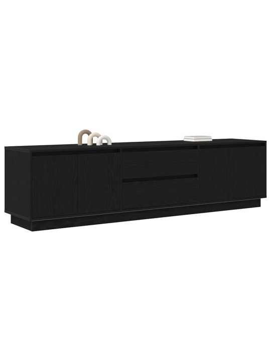 Tv-kaappi led-valoilla musta tammi 193,5x41x50 cm