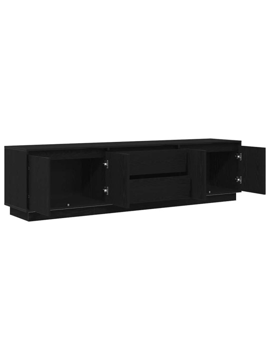Tv-kaappi led-valoilla musta tammi 193,5x41x50 cm