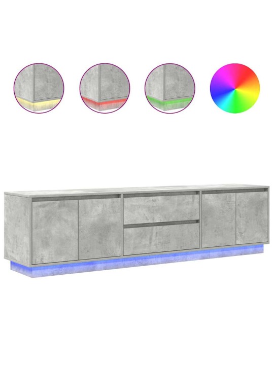 Tv-taso led-valoilla betoninharmaa 193,5x41x50 cm