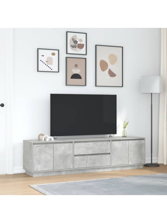Tv-taso led-valoilla betoninharmaa 193,5x41x50 cm