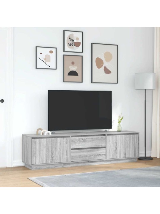 Tv-taso led-valoilla harmaa sonoma 193,5x41x50 cm