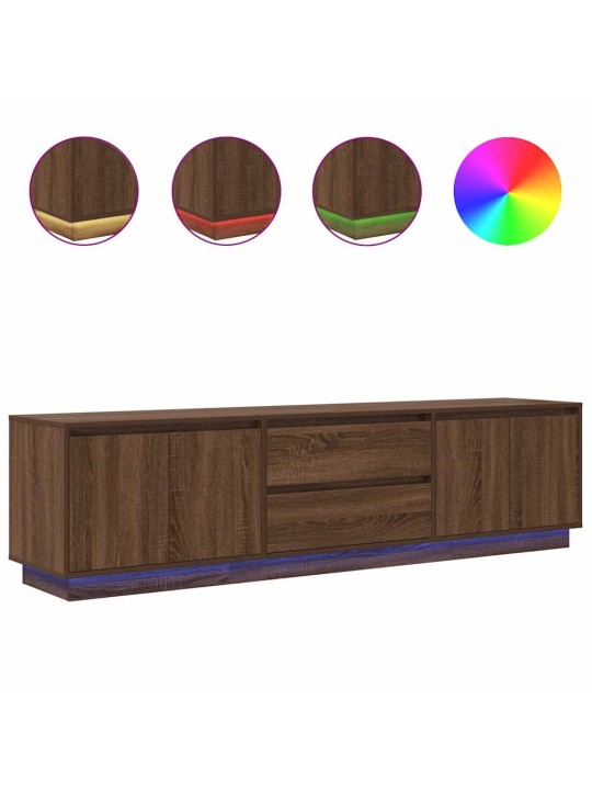 Tv-taso led-valoilla ruskea tammi 193,5x41x50 cm