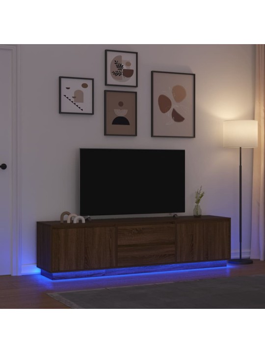 Tv-taso led-valoilla ruskea tammi 193,5x41x50 cm