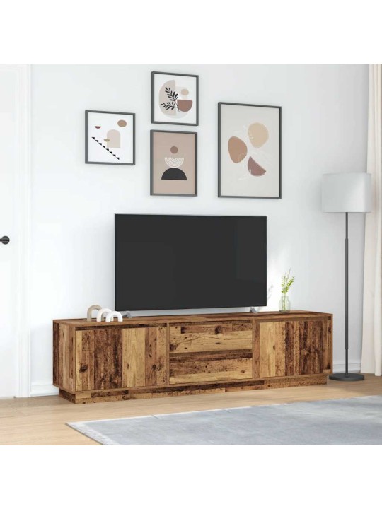 Tv-kaappi led-valoilla vanha puu 193,5x41x50 cm