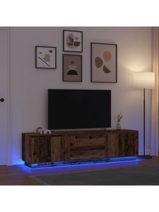 Tv-kaappi led-valoilla vanha puu 193,5x41x50 cm