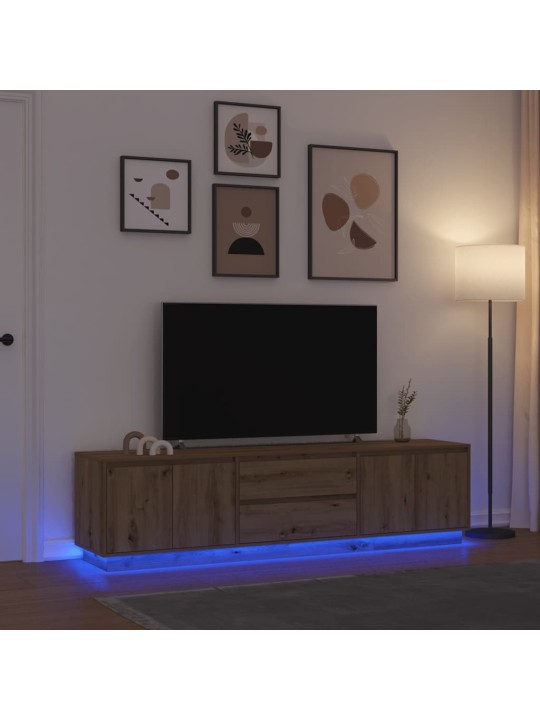 Tv-kaappi led-valoilla käsityöläinen tammi 193,5x41x50 cm