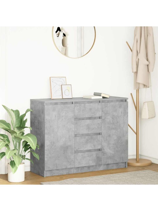Senkki laatikoilla betoninharmaa 100,5x35x76 cm tekninen puu