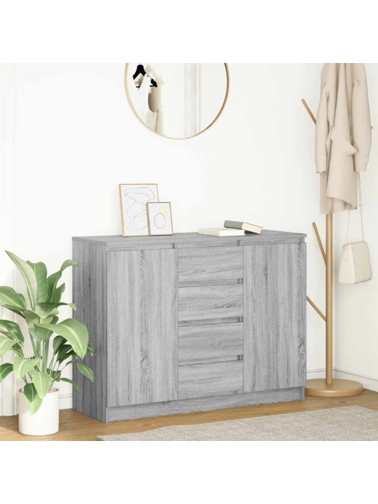 Senkki laatikoilla harmaa sonoma 100,5x35x76 cm tekninen puu