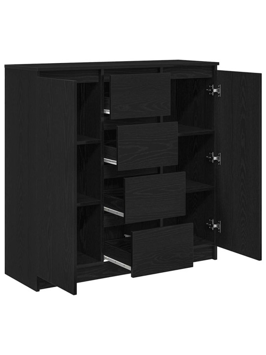 Senkki laatikoilla musta tammi 100,5x35x98,5 cm tekninen puu