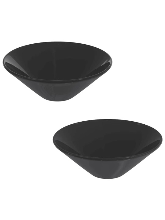 Pesualtaat 2 kpl kiiltävä musta ø42x14 cm keramiikka