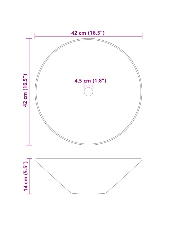 Pesualtaat 2 kpl kiiltävä musta ø42x14 cm keramiikka